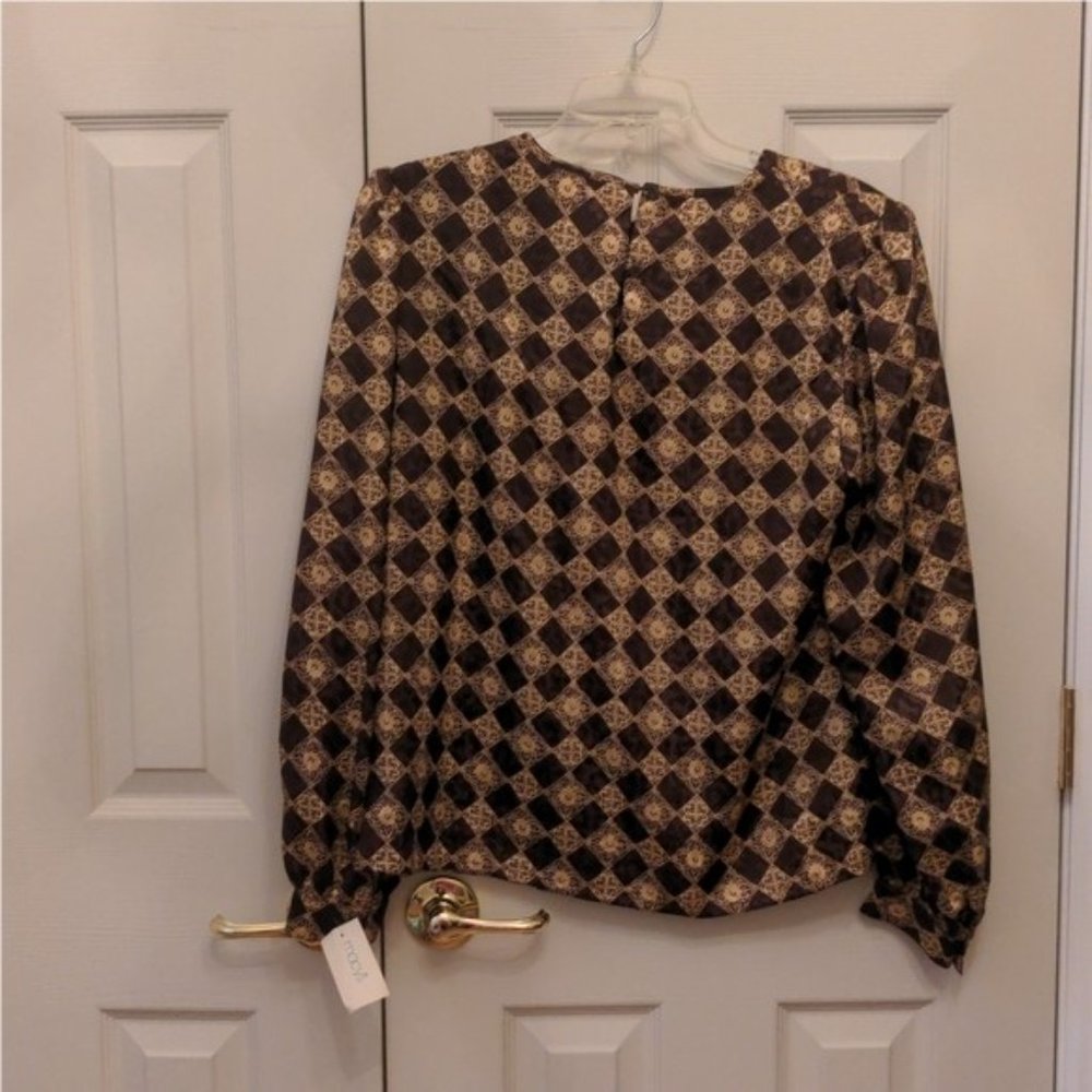 Nicola Brown and Gold Blouse. - Picture 3 of 5